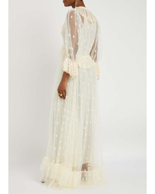 Chloé White Ruffled Tulle Gown