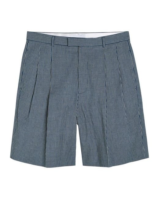 Givenchy Blue Checked Cotton Shorts for men
