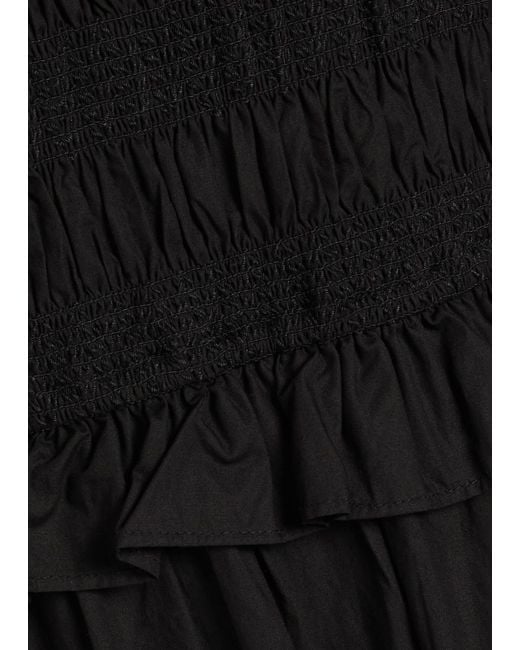 Rails Black Rialto Smocked Cotton Midi Dress