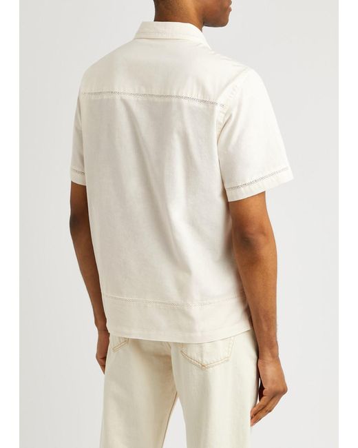 Wax London White Newton Pintucked Cotton-blend Shirt for men