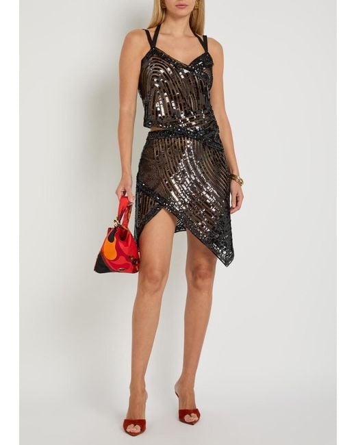 Emilio Pucci Black Sequin-Embellished Tulle Top