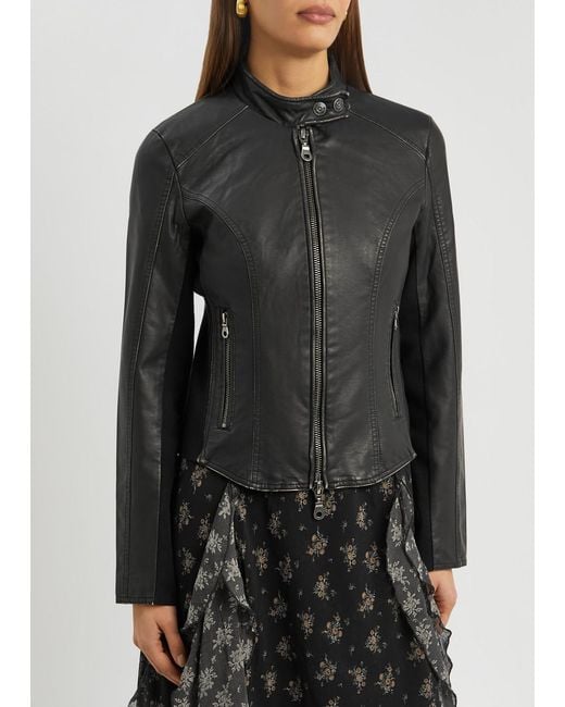 Free People Black Max Faux Leather Jacket