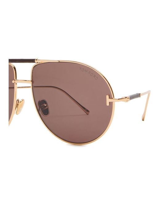 Tom Ford Brown Aviator-Style Sunglasses