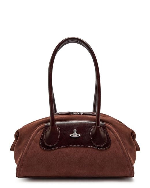 Vivienne Westwood Brown Shirley Small Suede Shoulder Bag