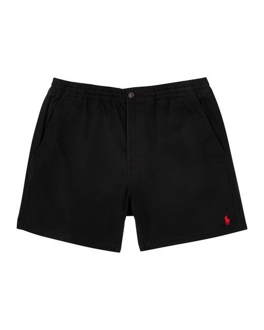 Polo Ralph Lauren Black Logo-Embroidered Stretch-Cotton Shorts for men