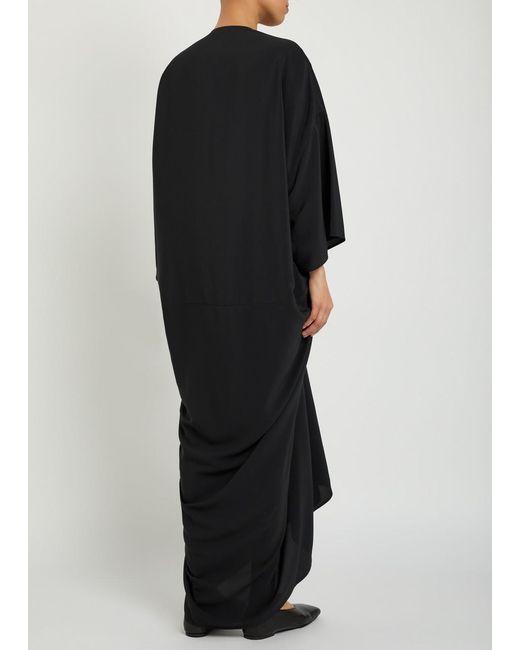 Rick Owens Black Tommykite Crepe Maxi Dress