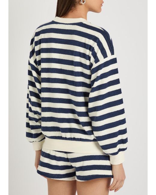 Suzie Kondi Blue Sifnos Striped Terry Sweatshirt