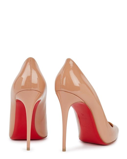 Christian Louboutin Brown Kate 100 Patent Leather Pumps