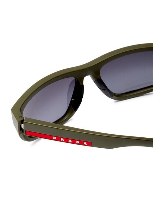 Prada Linea Rossa Green D-Frame Sunglasses