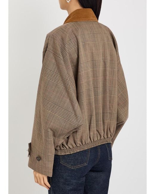 Rohe Brown Houndstooth Wool And Suede Jacket