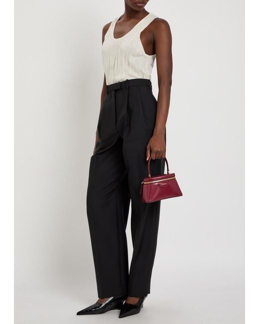 Givenchy Black Pleated Tapered-Leg Wool And Mohair-Blend Trousers