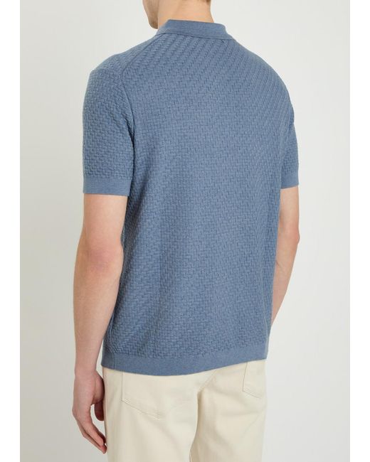 PAIGE Blue Kiko Cotton-Blend Polo Shirt for men