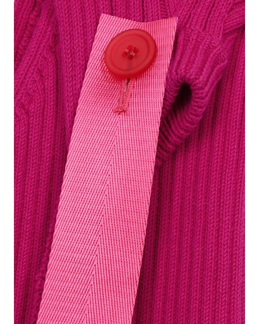 Helmut Lang Pink Ribbed-Knit Shawl