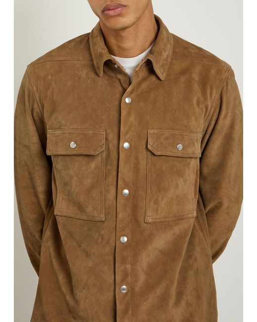 Rick Owens Brown Suede Overshirt for men