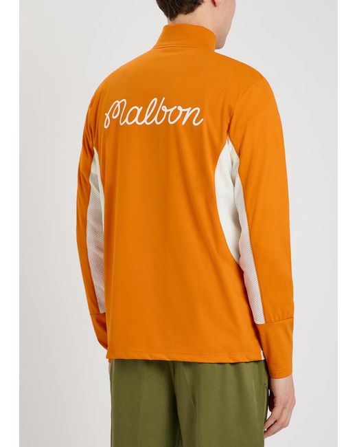 Malbon Orange Santiago Logo Half-Zip Stretch-Jersey Mid-Layer Jacket for men