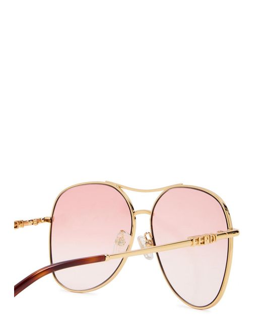 Fendi Pink Aviator-Style Sunglasses