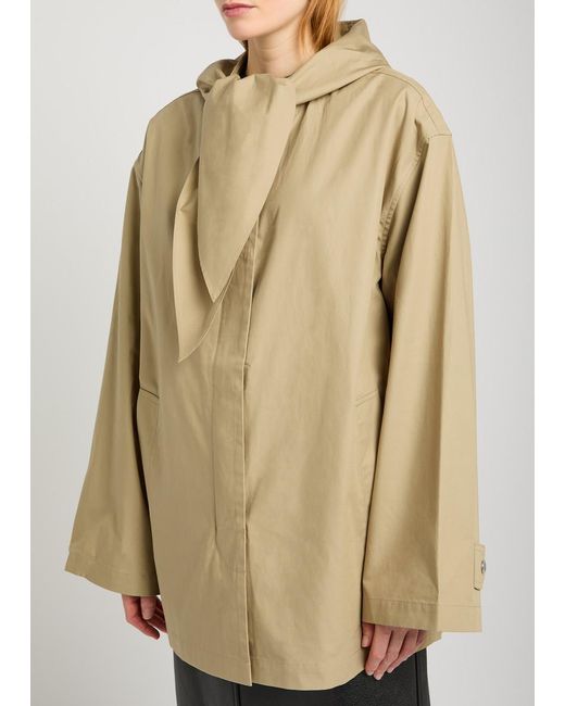 Totême Natural Hooded Scarf-Effect Cotton Jacket