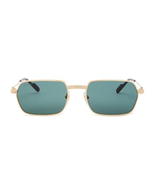 Cartier Green Rectangle-frame Sunglasses for men