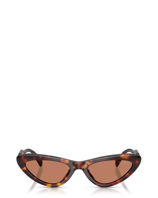 Miu Miu Brown Cat-Eye Sunglasses