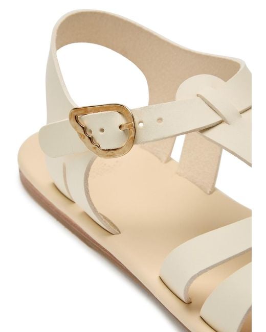 Ancient Greek Sandals Natural Karina Woven Leather Sandals