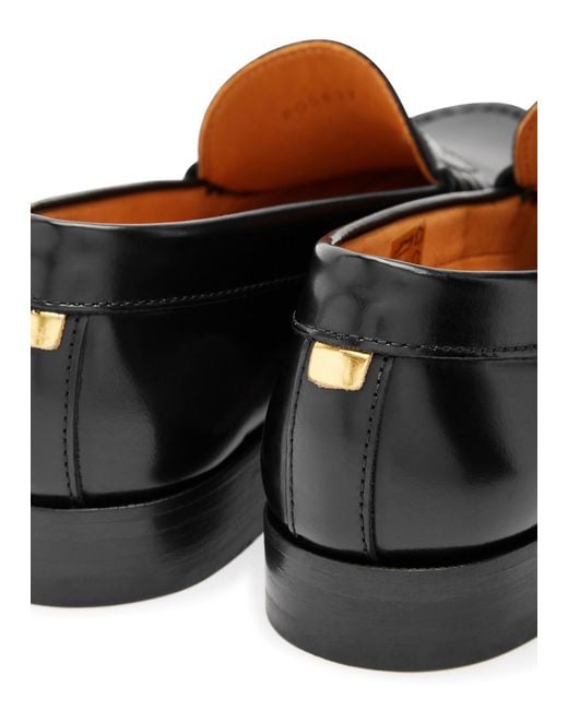 Alohas Black Rivet Leather Loafers
