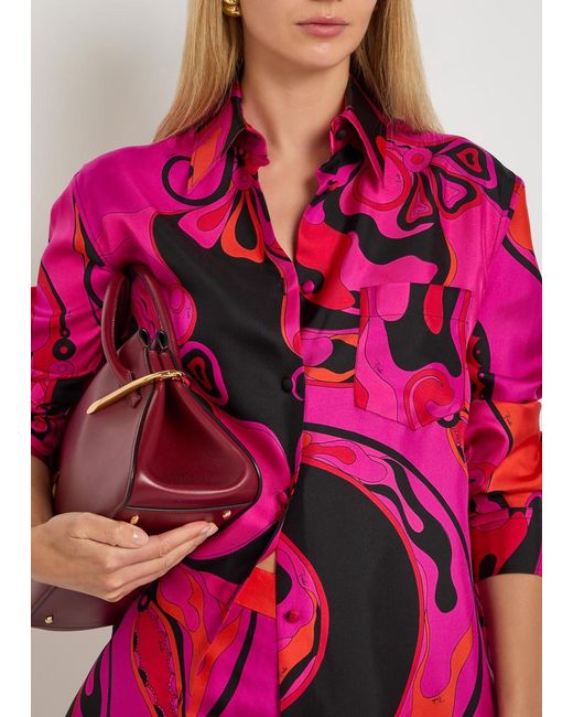 Emilio Pucci Pink Printed Silk Shirt