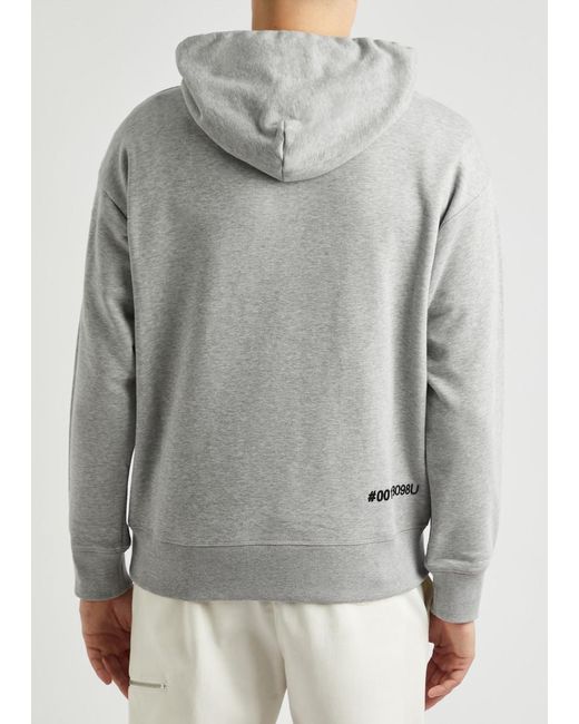3 MONCLER GRENOBLE Gray Logo Hooded Cotton Sweatshirt for men