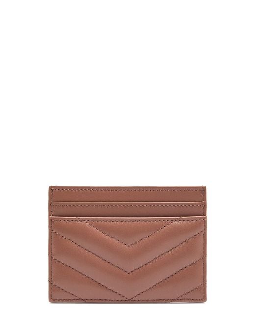 Saint Laurent Women's Cassandre Leather Card Holder Black