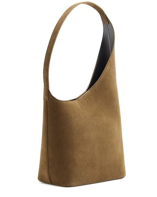 Aesther Ekme Brown Demi Lune Small Suede Tote