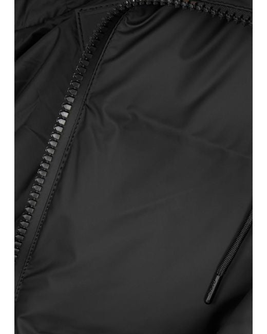 Rains Black Quilted Rubberised Jacket