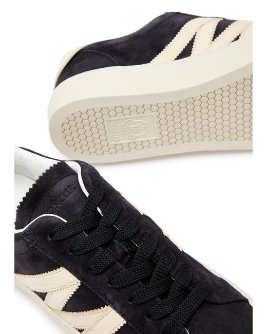 Moncler Blue Monaco Suede Sneakers for men
