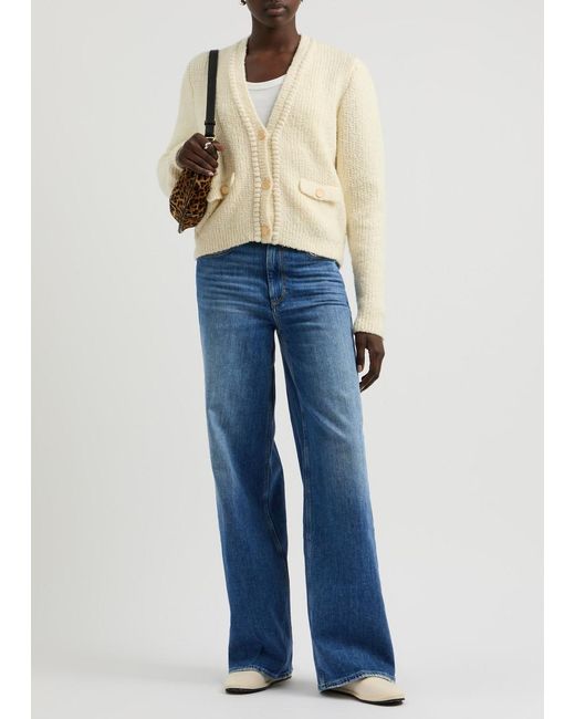 PAIGE Blue Sasha Distressed Wide-Leg Jeans