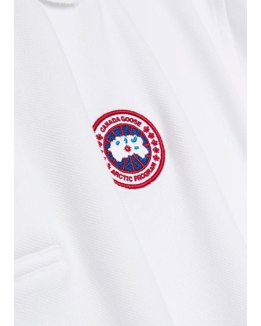 Canada Goose White Beckley Logo Piqué Cotton Polo Shirt for men