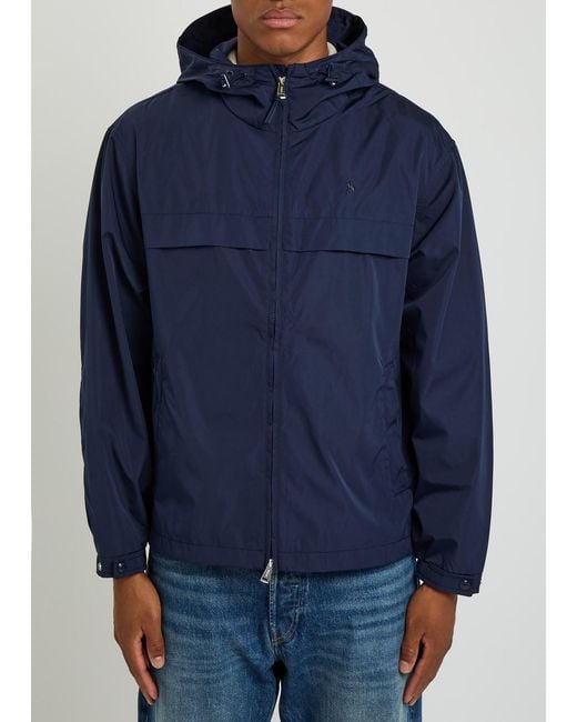 Polo Ralph Lauren Blue Logo-Embroidered Hooded Shell Jacket for men