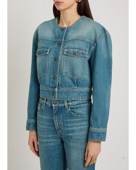 Chloé Blue Cropped Denim Jacket