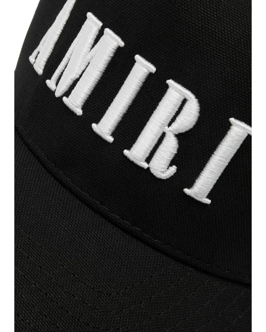 Amiri Black Core Logo Canvas Trucker Cap for men