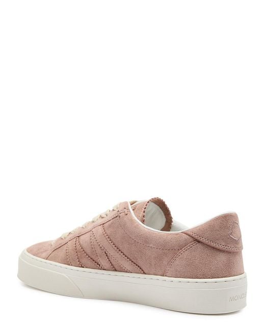 Moncler Pink Monaco 2 Panelled Suede Sneakers