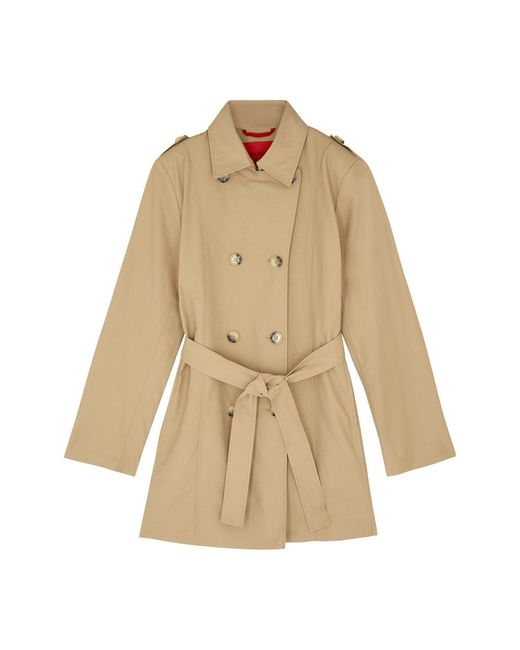 MAX&Co. Natural Kids Double-Breasted Cotton-Blend Trench Coat