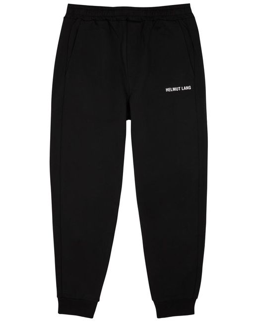 Helmut Lang Black Core Logo Cotton Sweatpants for men