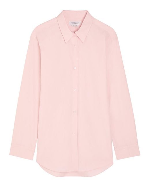 Gabriela Hearst Pink Reyes Logo-Embroidered Cotton-Poplin Shirt