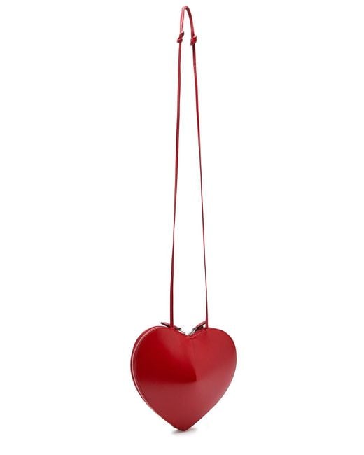 Alaïa Red Le Couer Glossed Leather Cross-Body Bag