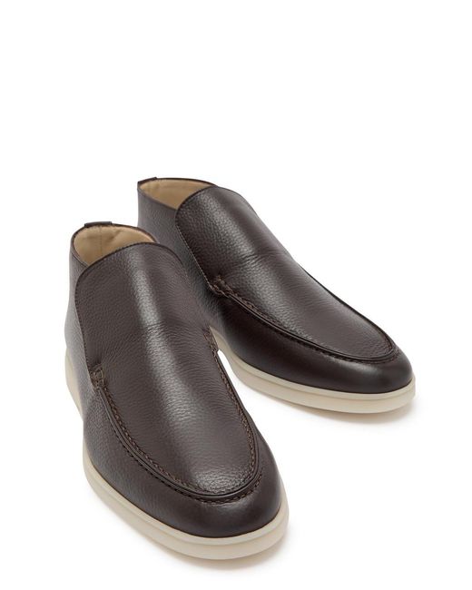 Aurélien Brown City Grained Leather Loafers for men