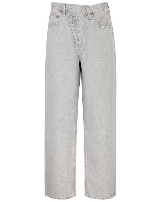 Agolde Gray Criss Cross Straight-leg Jeans