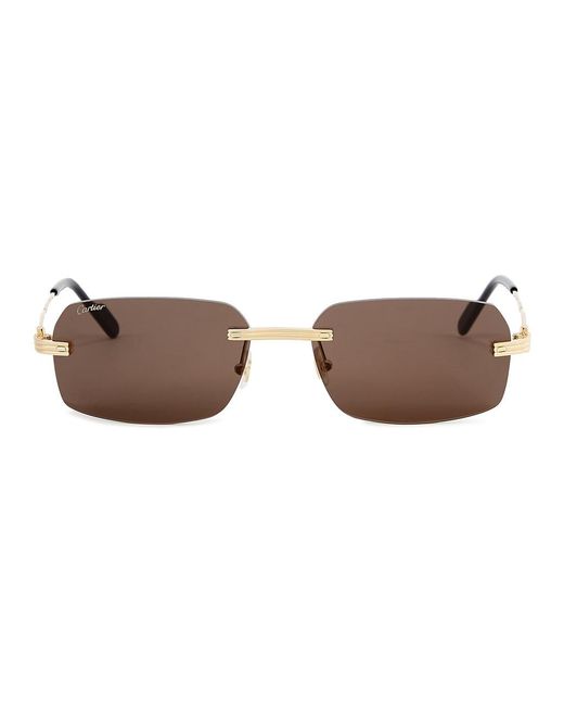 Cartier Brown Première De -Tone Rimless Sunglasses, Sunglasses for men