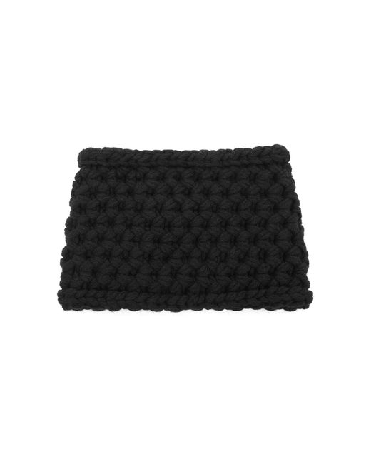 Inverni Black Diva Chunky-Knit Cashmere Headband