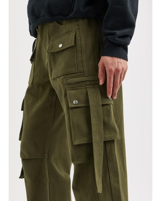 Rhude Green Amaro Cotton Cargo Trousers for men