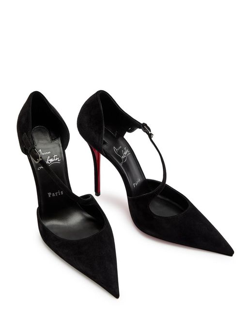 Christian Louboutin Black Miss Ziggyta 100 Suede Pumps