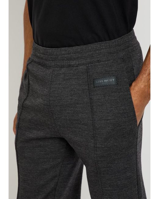 Givenchy Gray Logo-Appliquéd Straight-Leg Track Pants for men