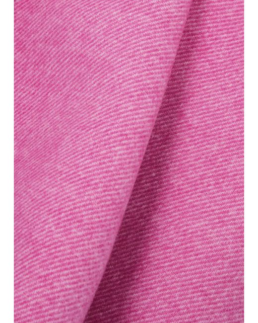 Ganni Pink Brushed Wool-Blend Mini Skirt