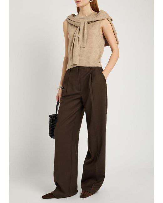 Anine Bing Brown Trent Straight-Leg Trousers